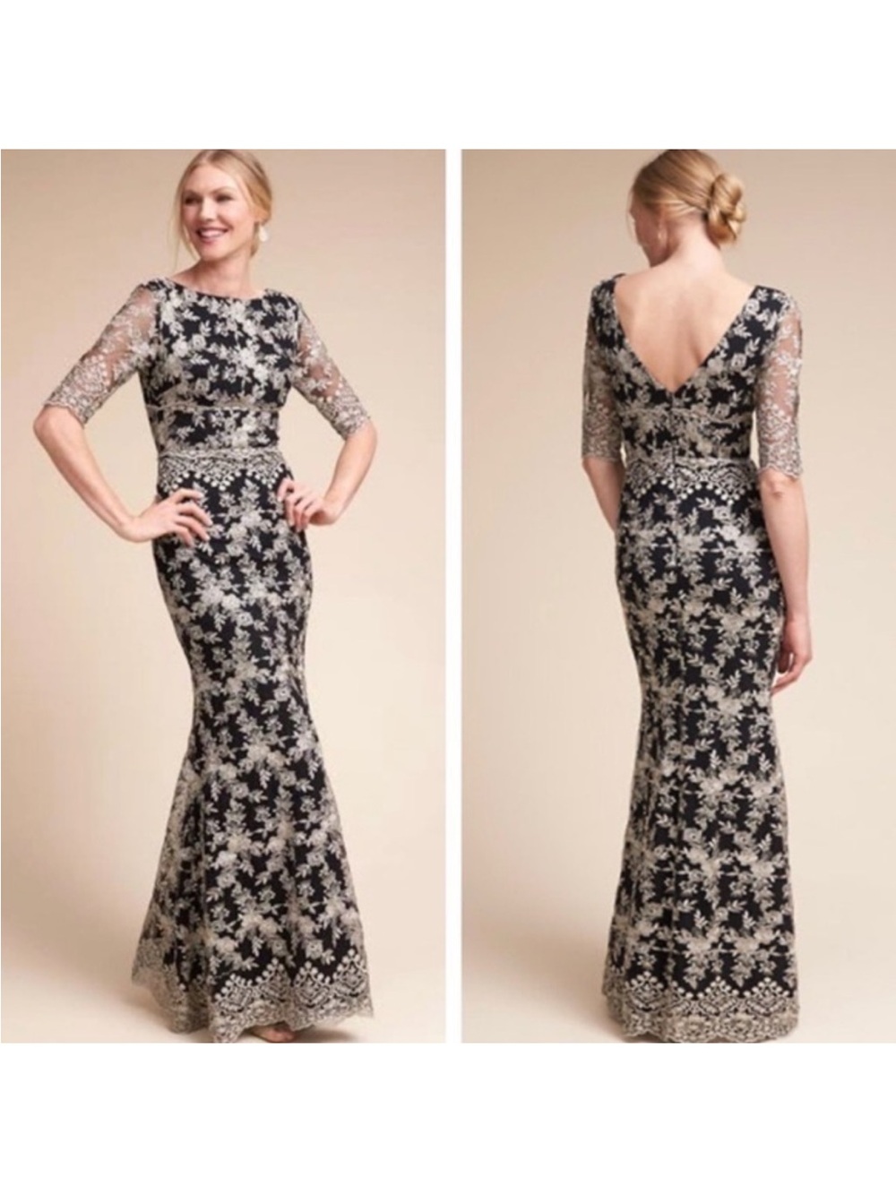 BHLDN Anthropologie Betsy Lace Evening Gown